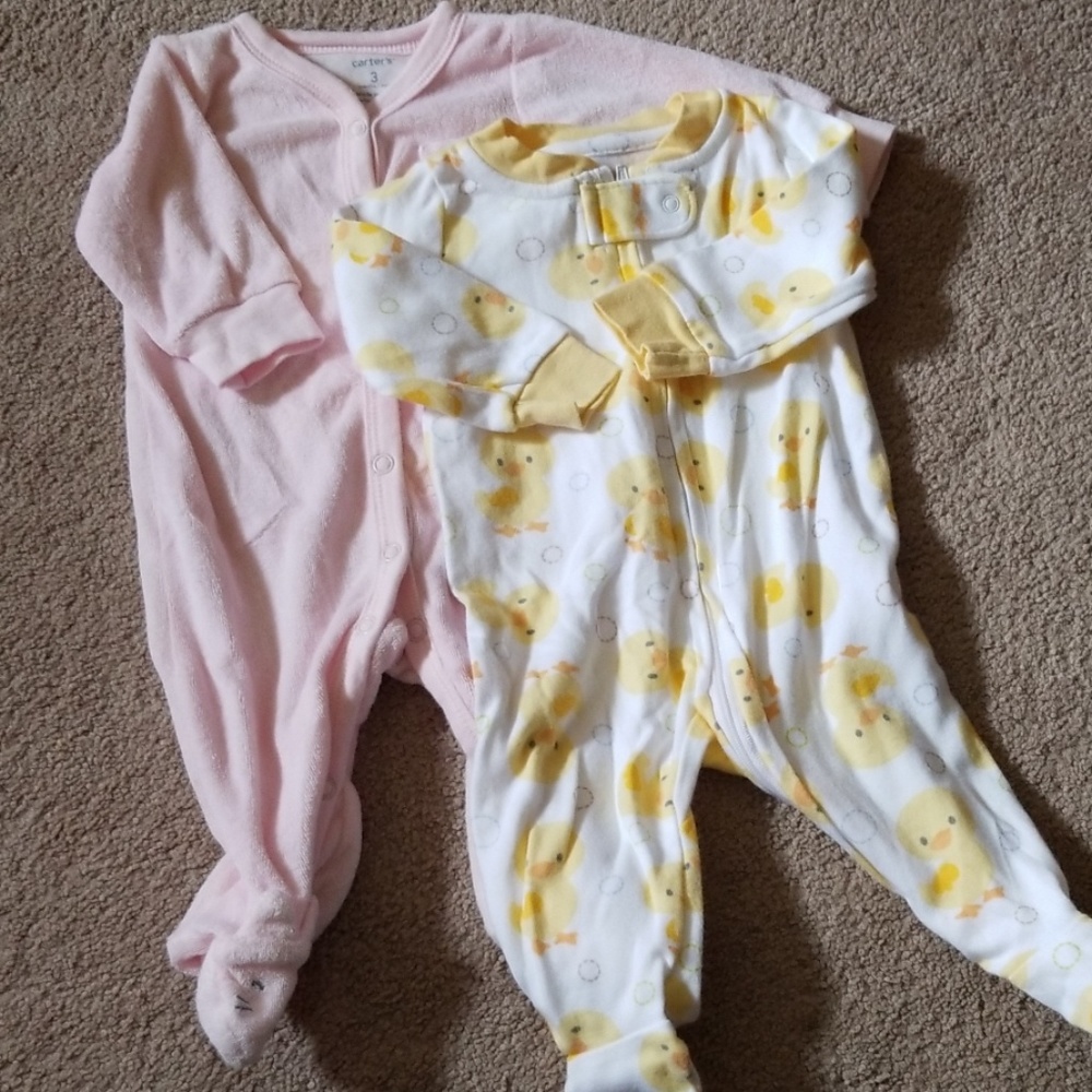 Baby girl 3 months long sleeve pajamas NWOT